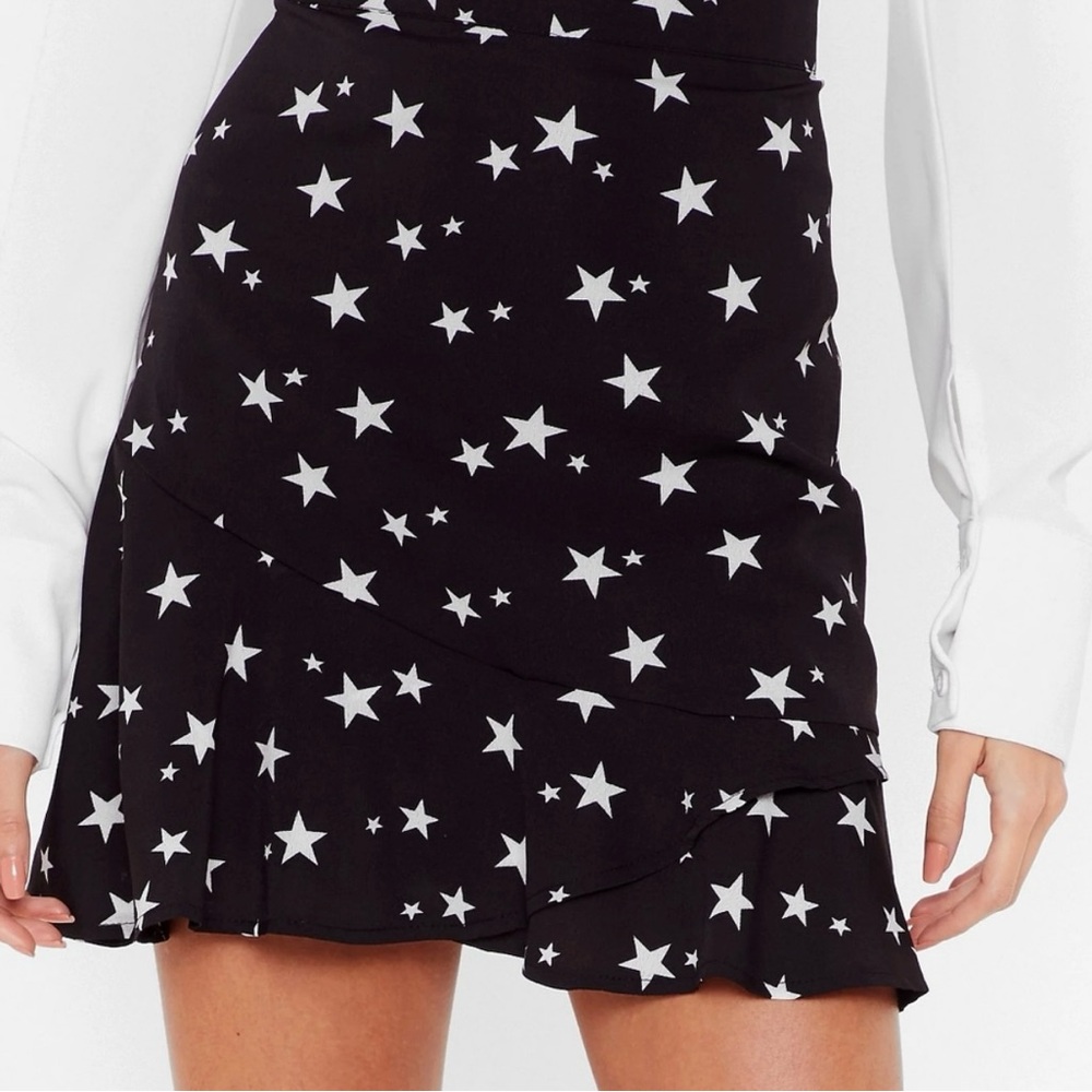 Nasty Gal A Line Black Star Print Skirt